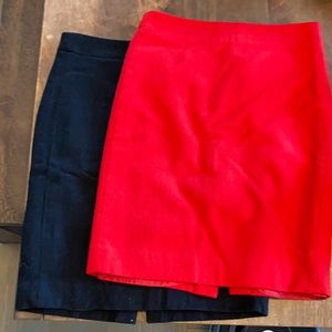 Bundle of 2 J.Crew The Pencil Skirt Black and Red